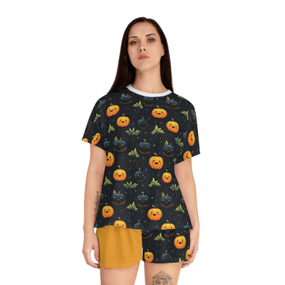 Fall Pumpkin Women's Short Pajama Set