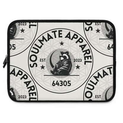 Soulmate Apparel Tanuki Black Text Offwhite Laptop Sleeve