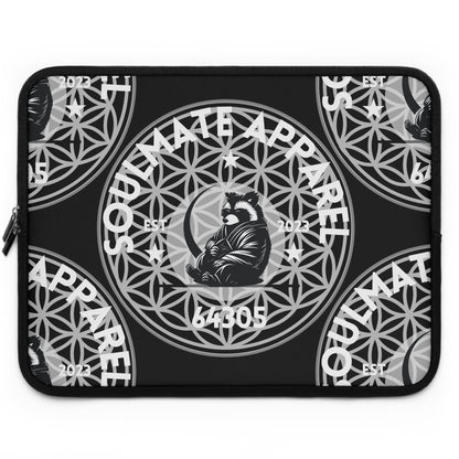 Soulmate Apparel Tanuki White Text Black Laptop Sleeve