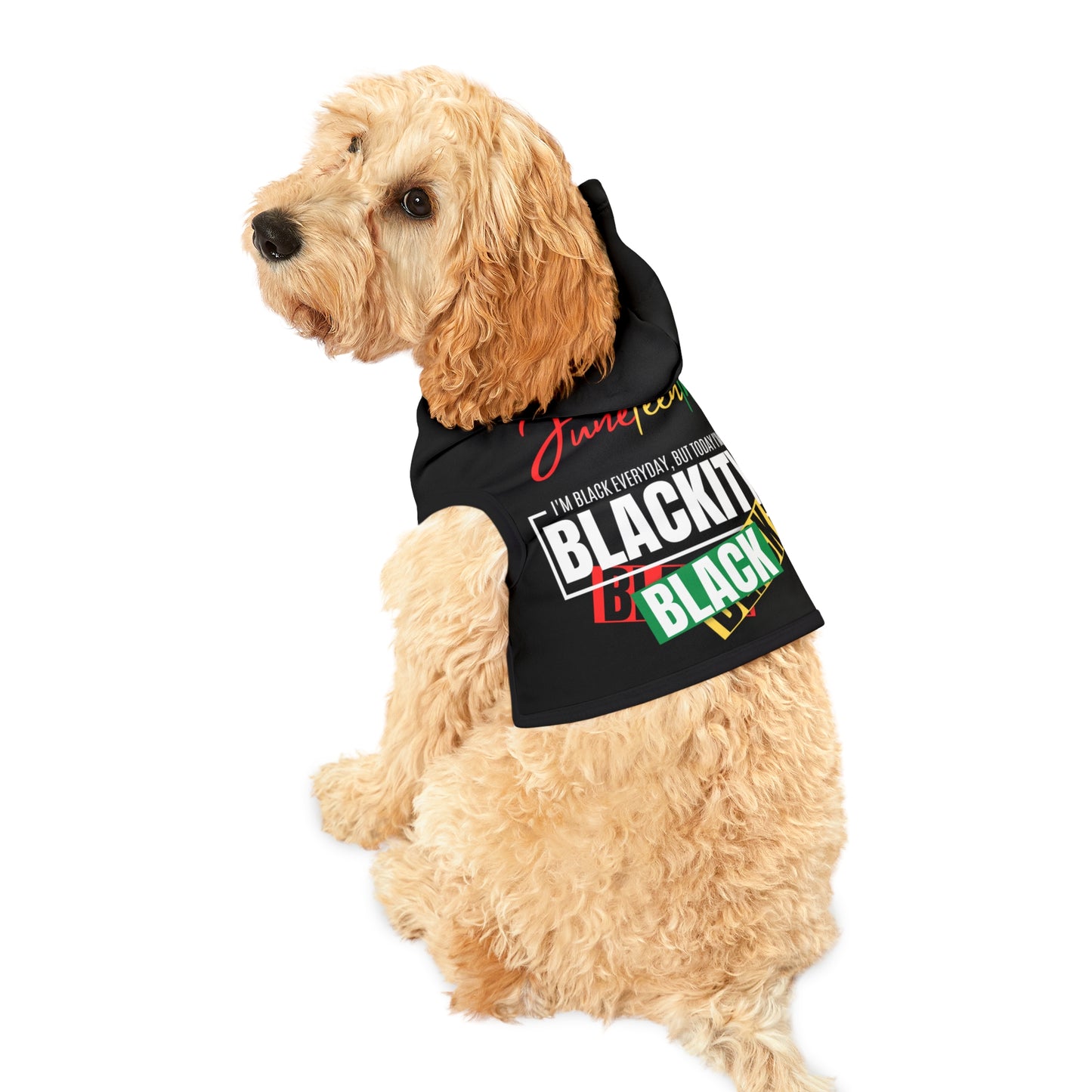 Sudadera con capucha para mascotas Blackity Bark de Juneteenth