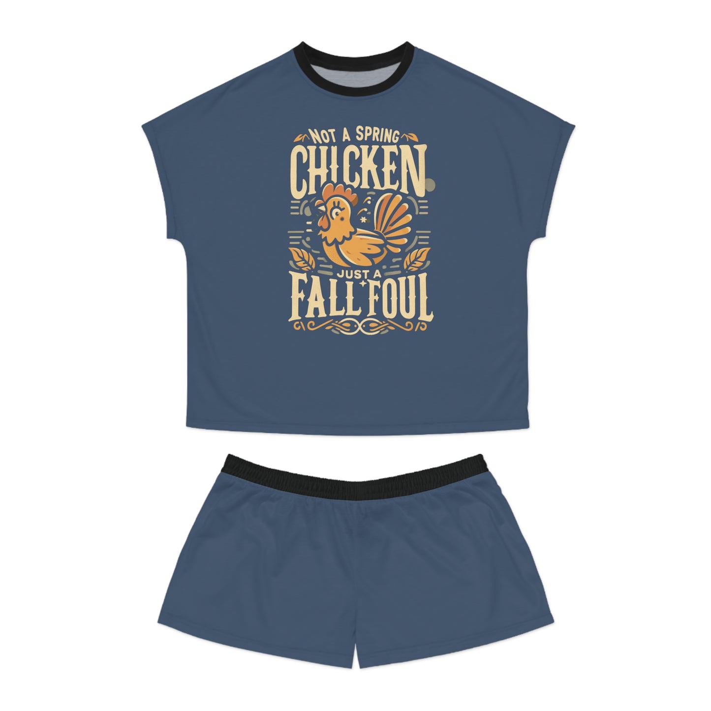 Fall Foul A Dusty Blue Women's Short Pajama Set