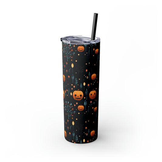 Pumpkins Un vaso delgado con pajita, 20 oz