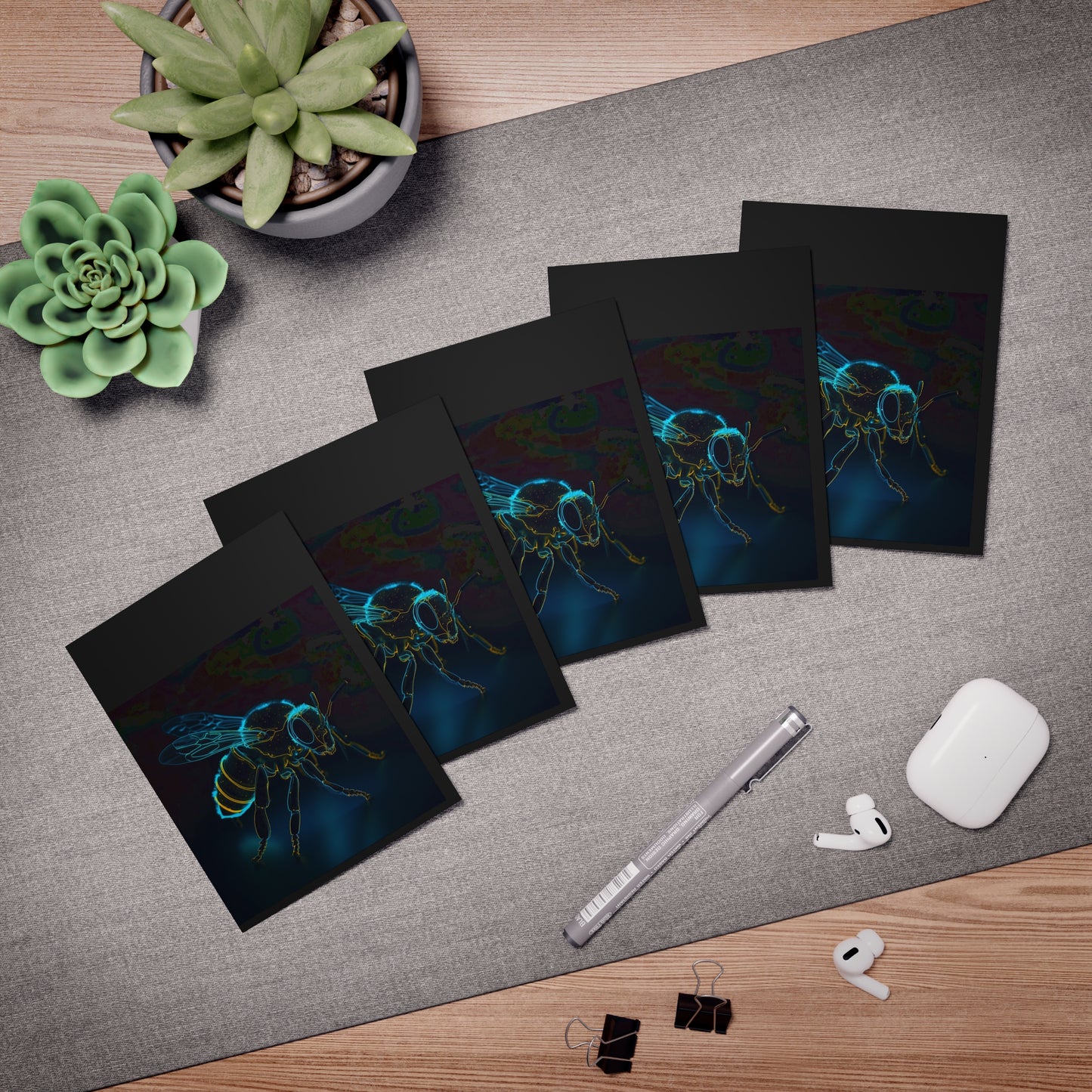 Bee Aggressive Multi-Design Greeting Cards (5-Pack)