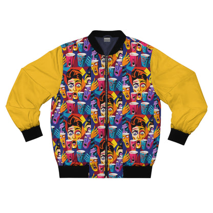 Coffeeee A (Yellow) Men's Bomber Jacket