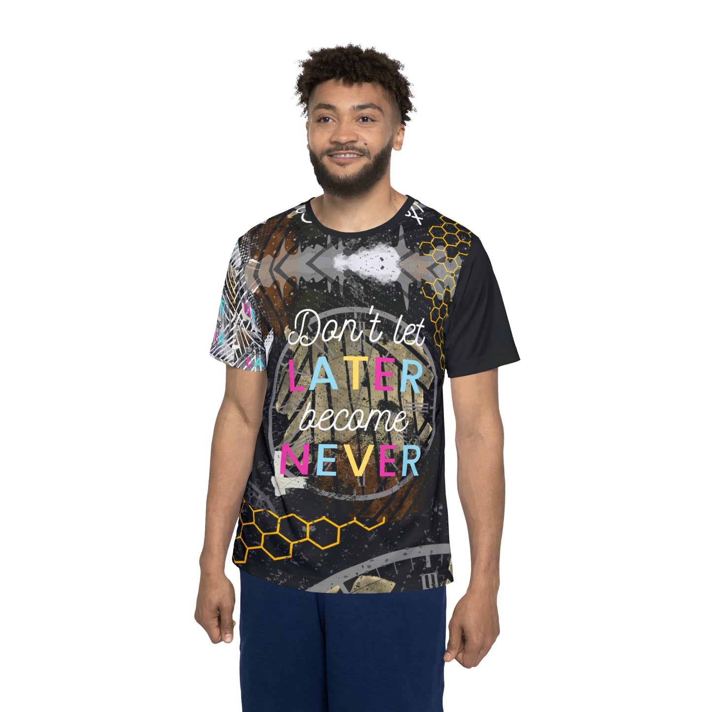 Later BC Never Black Men's Sports Jersey (AOP)