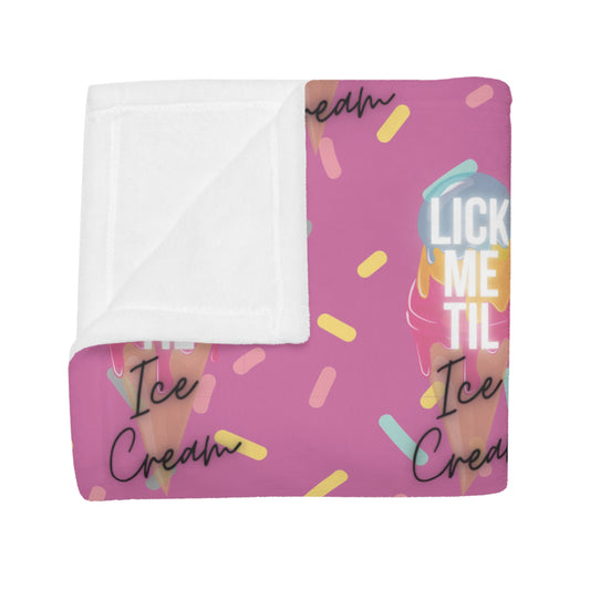 Ice Cream B Plush Fleece Blanket