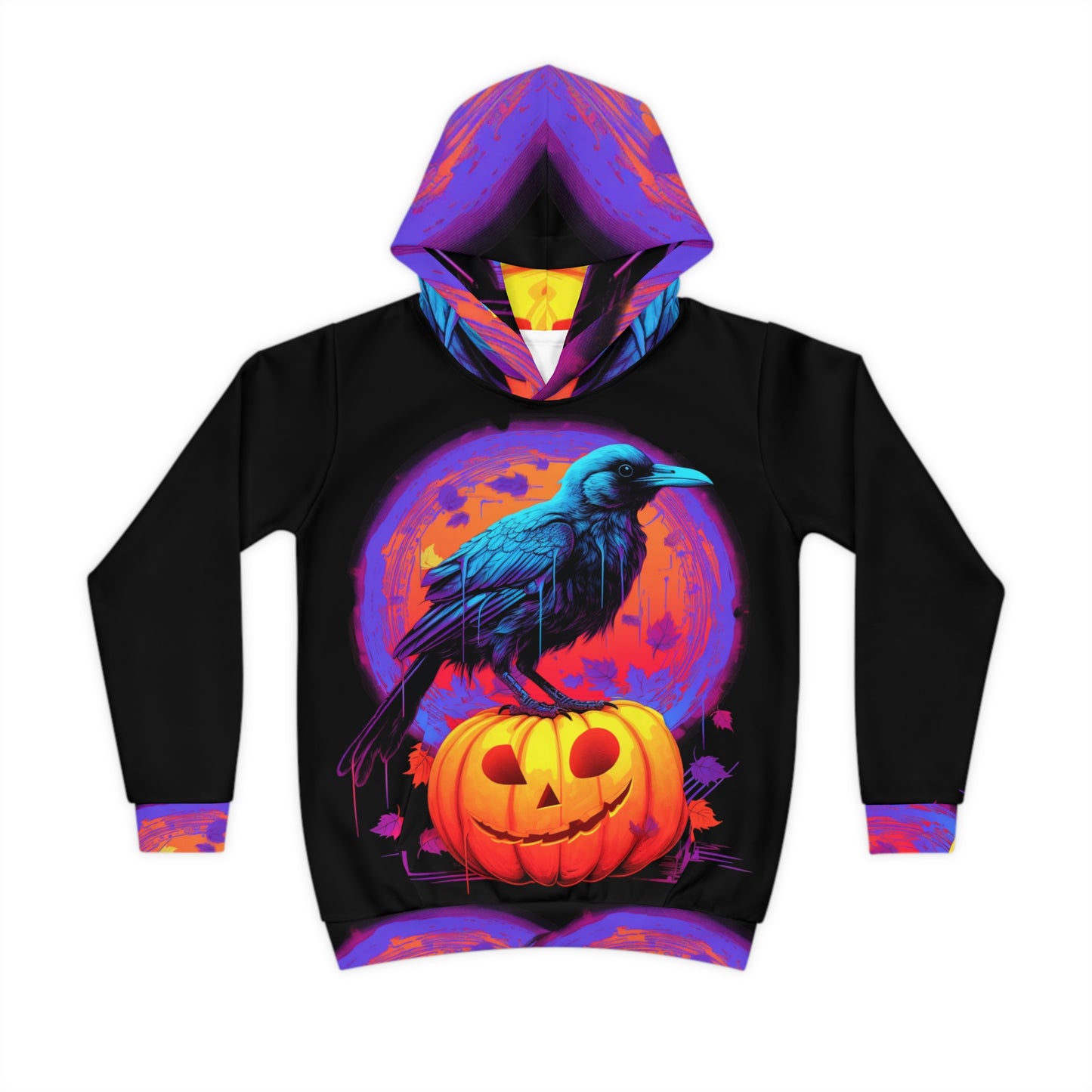 Sudadera con capucha para niños Fall Pumpkin Bird A (AOP)