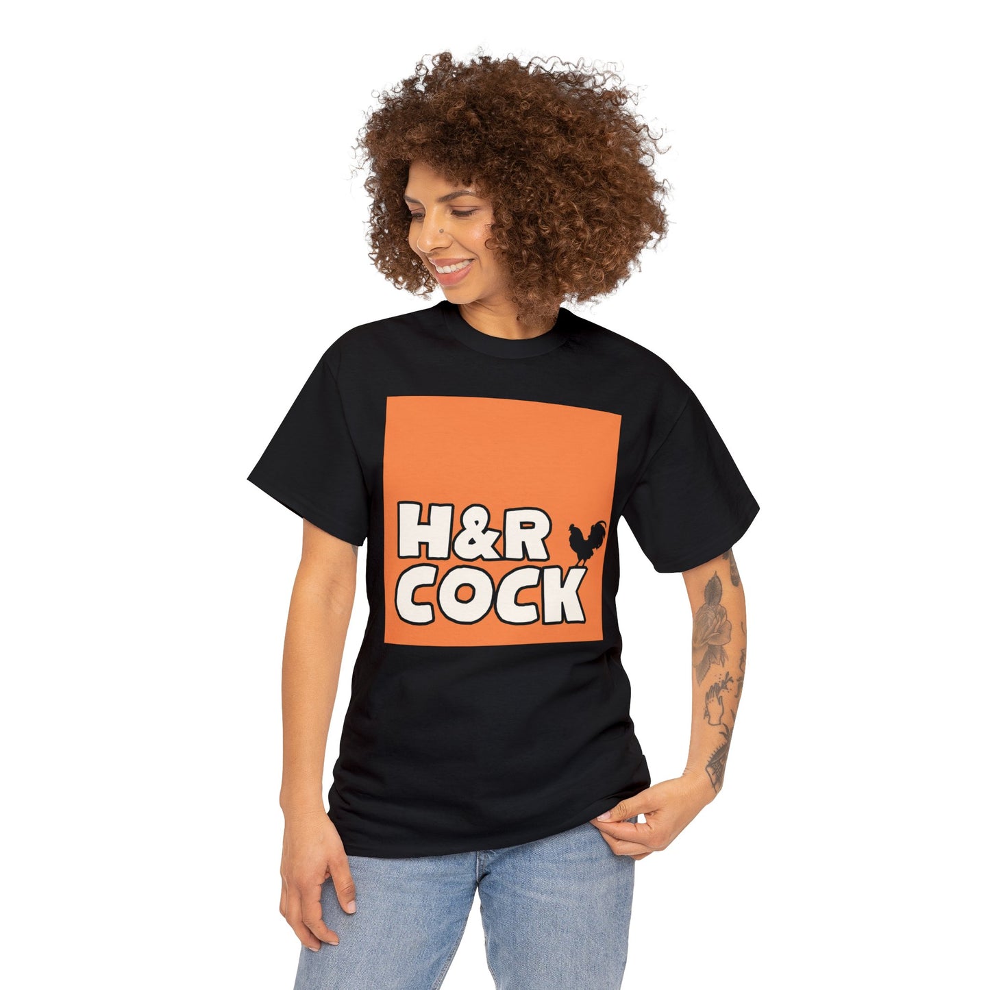 Camiseta de algodón pesado unisex naranja HR-A 2