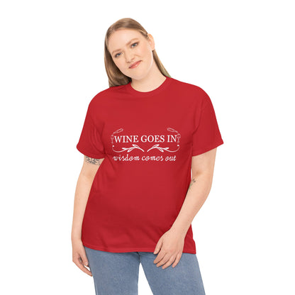 Wine Goes In... Unisex Heavy Cotton Tee