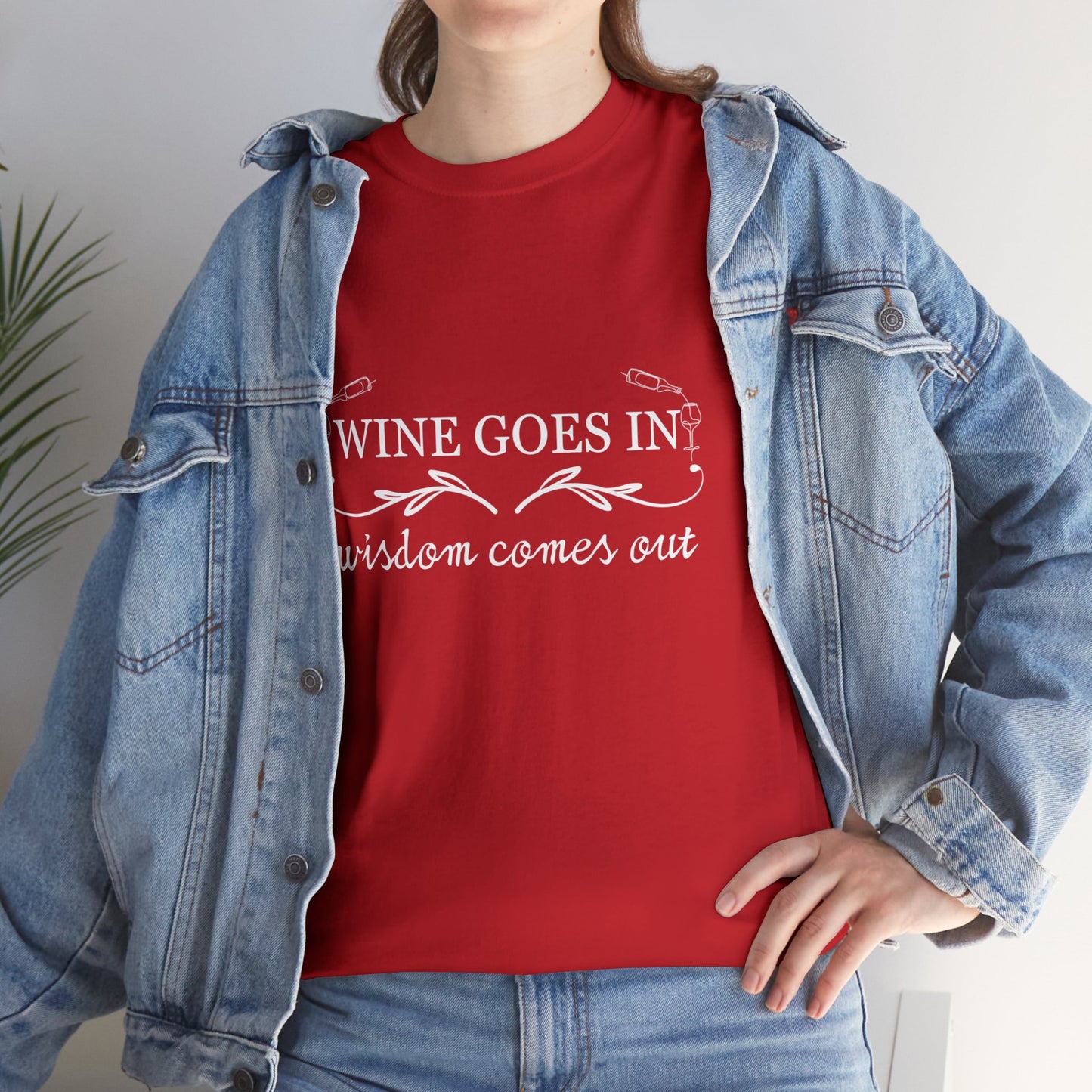 Wine Goes In... Unisex Heavy Cotton Tee