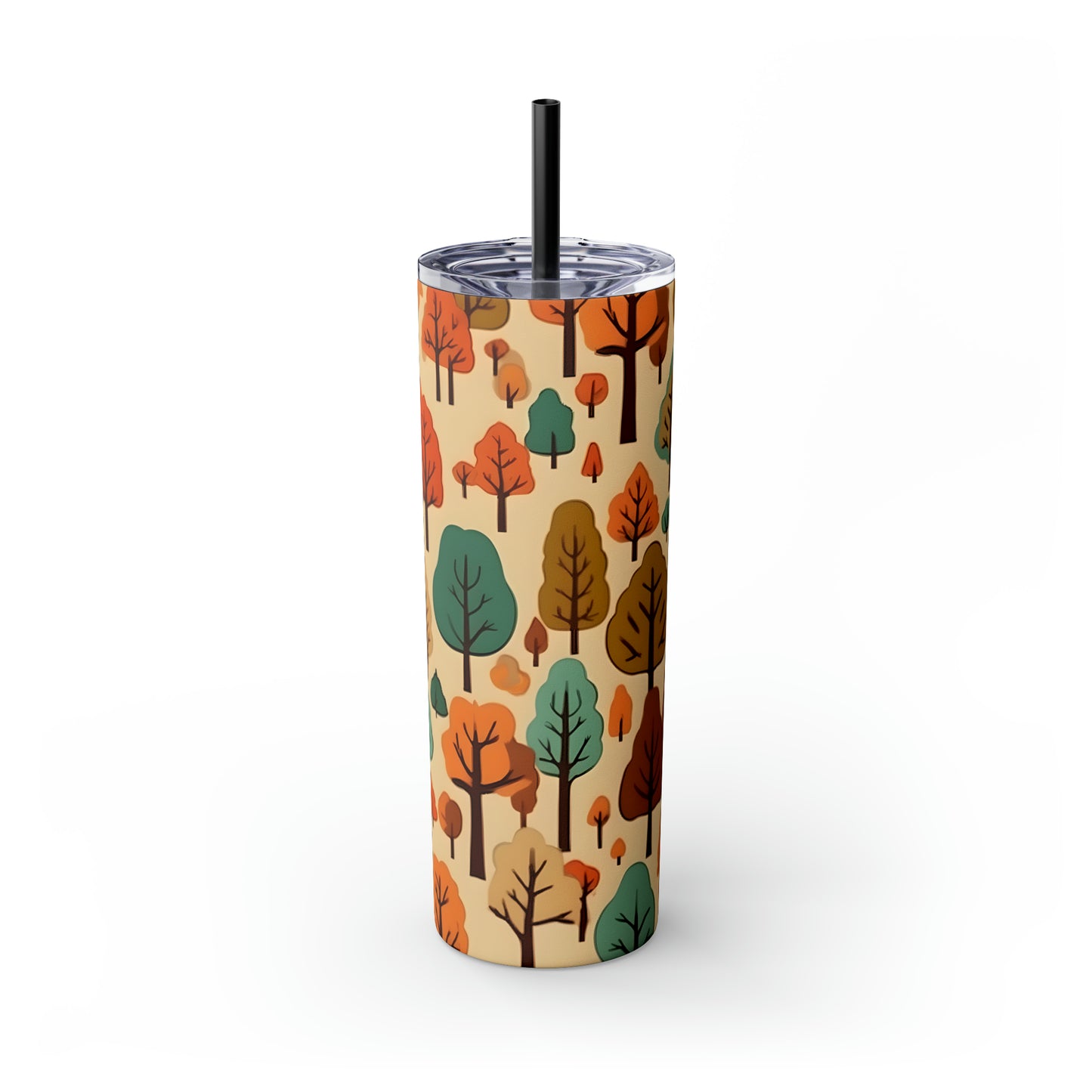 Fall Trees C Skinny Tumbler with Straw, 20oz