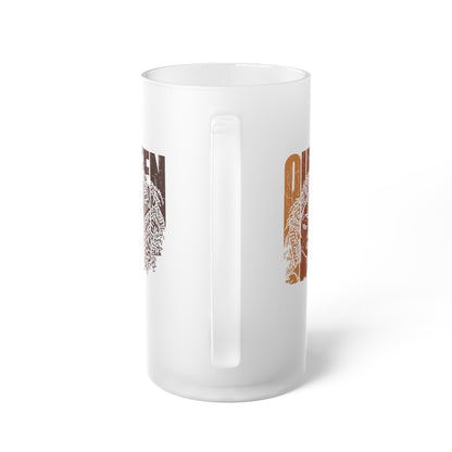 Queen Frosted Glass Beer Mug