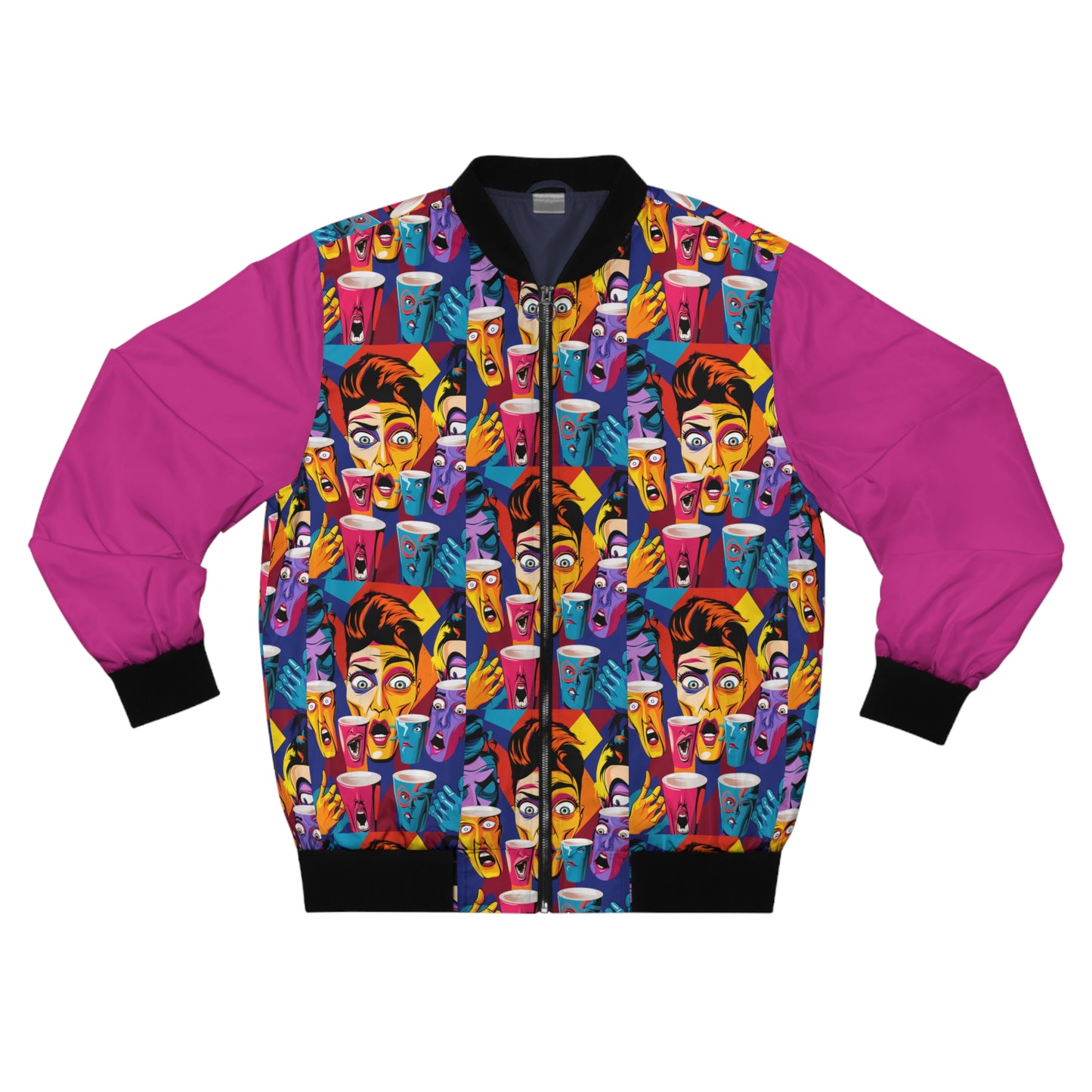 Coffeeee A (Pink) Men's Bomber Jacket