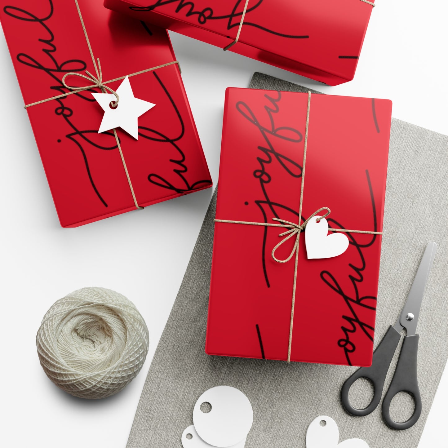 Joyful Red Gift Wrap