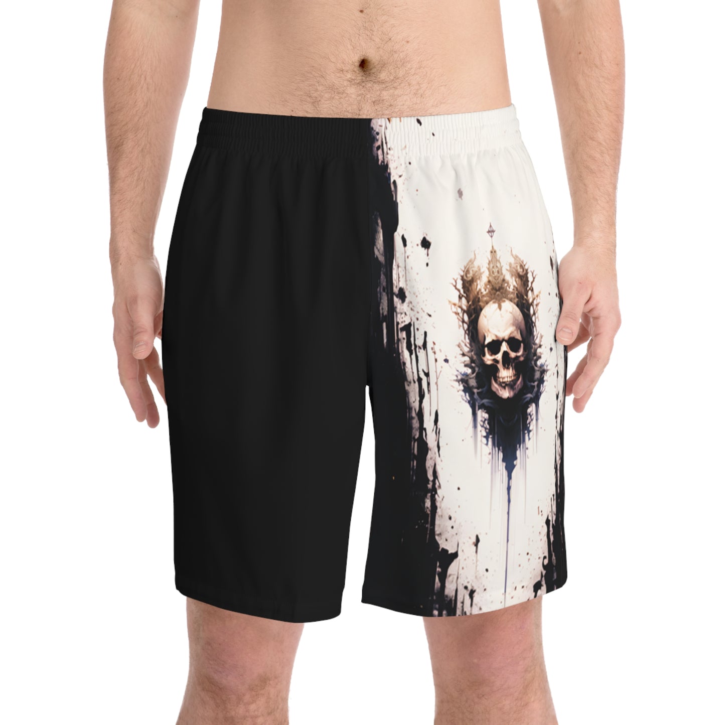 Skully A Men's Elastic Beach Shorts (AOP)