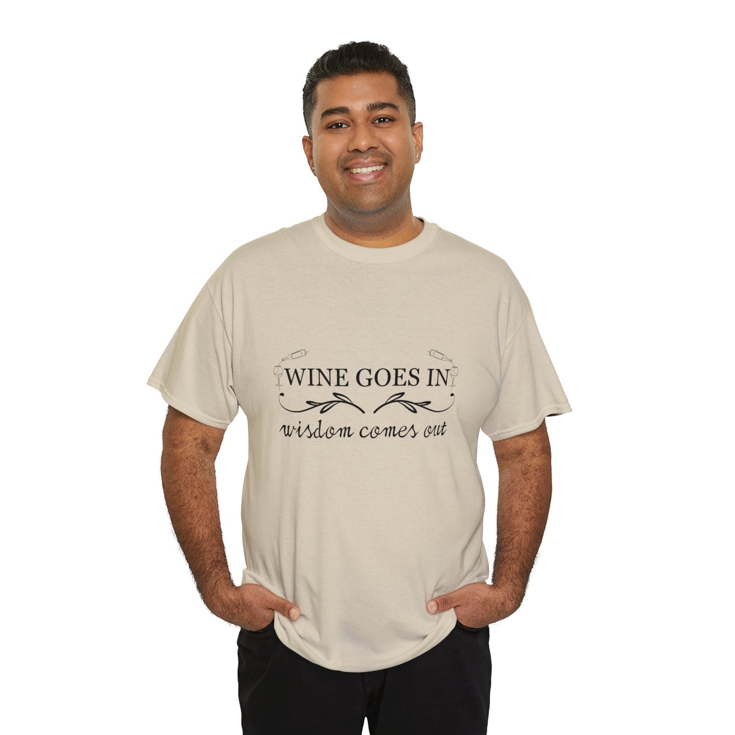 Wine Goes In... Unisex Heavy Cotton Tee