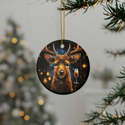 Reindeer B Ceramic Ornaments (1pc, 3pcs, 5pcs, 10pcs)