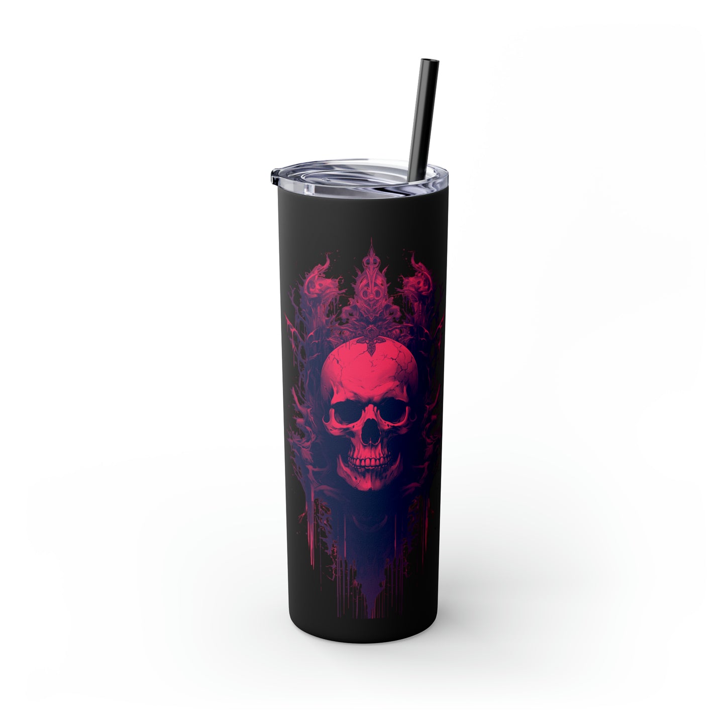 Halloween F Skinny Tumbler with Straw, 20oz