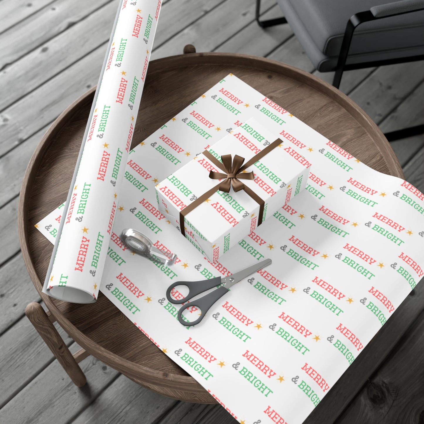 Merry & Bright Star Gift Wrap