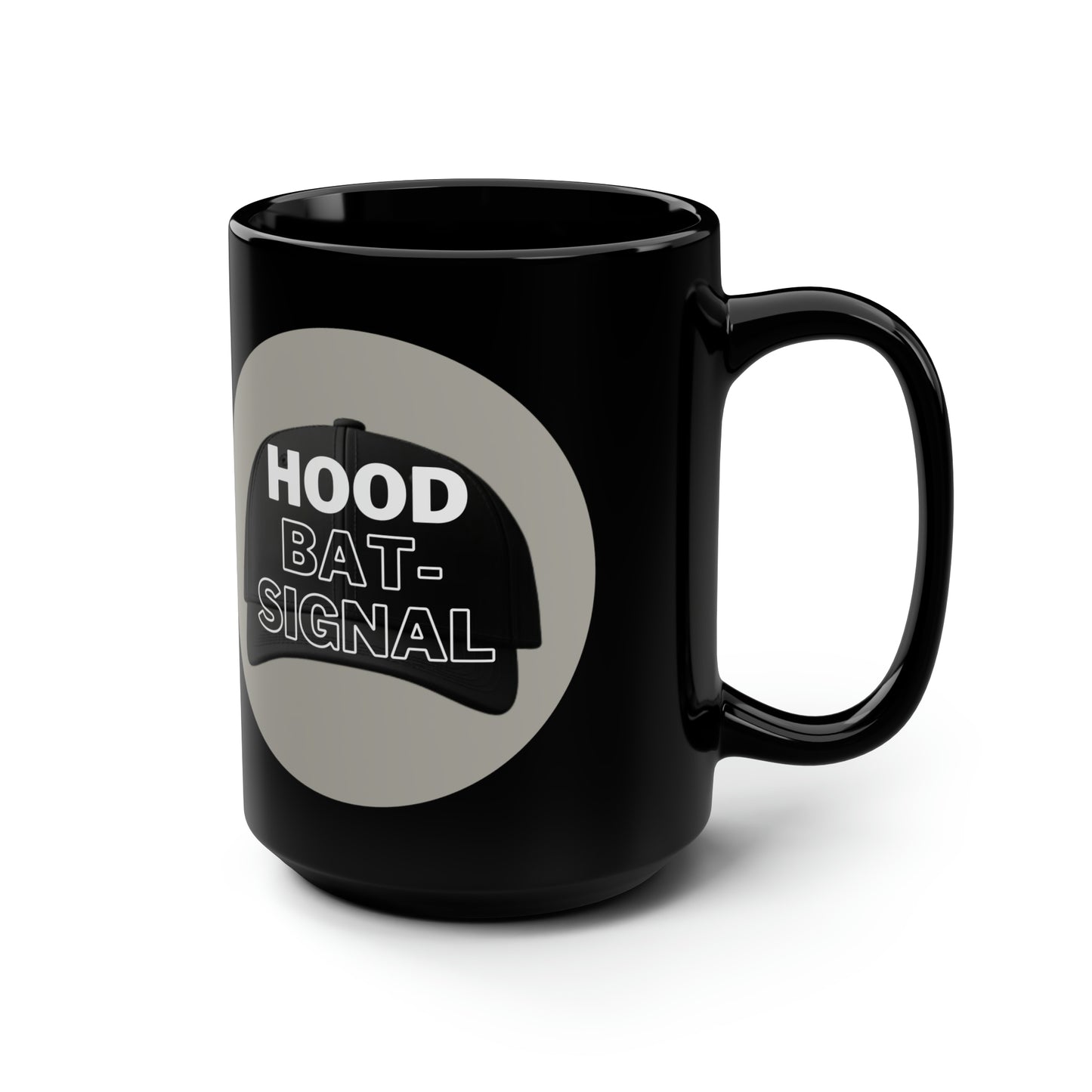 Riverside Rumble Like A Mug Hood Bat Signal Simple Black Mug, 15oz