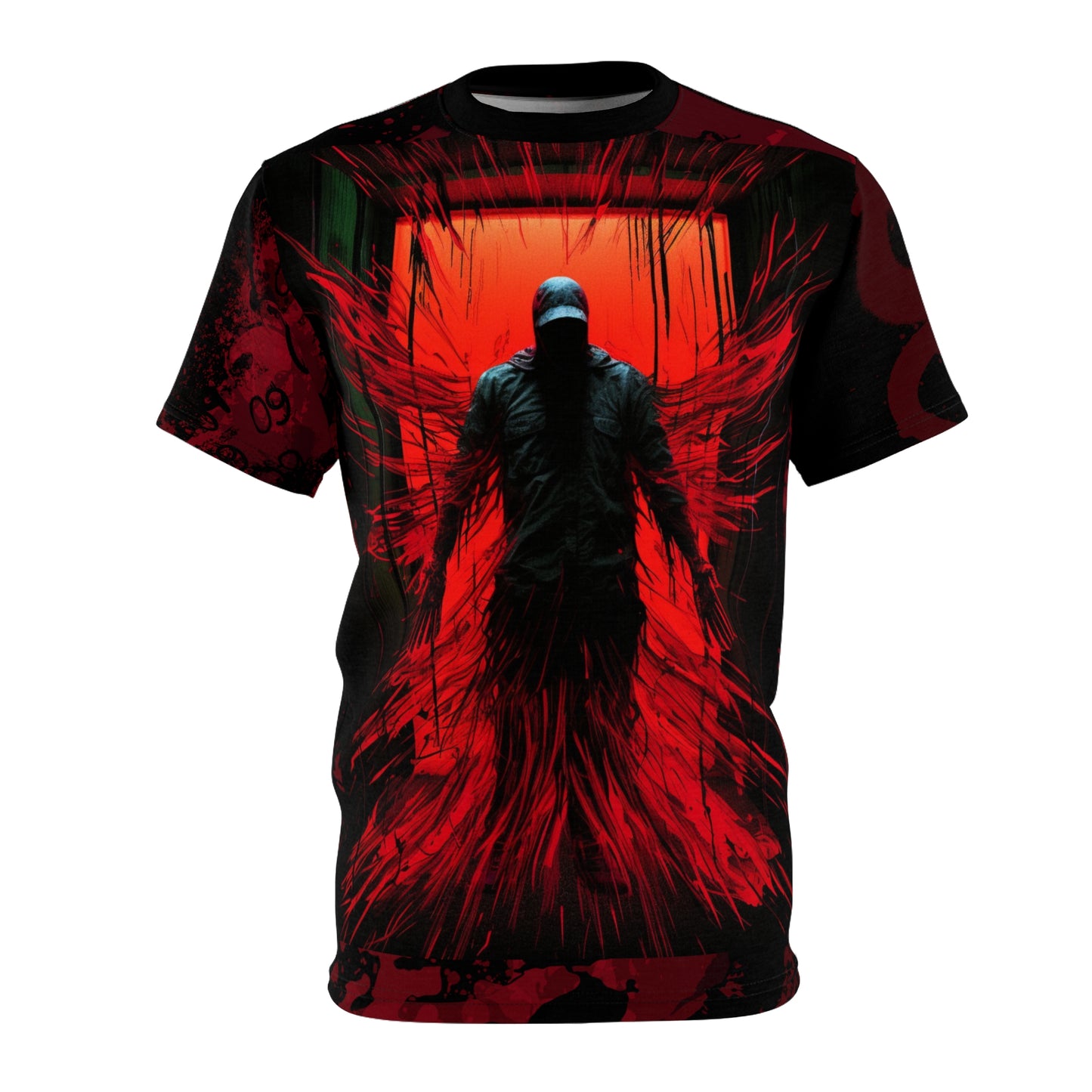 Fiery Doorway SPLATTER Camiseta unisex cortada y cosida (AOP)