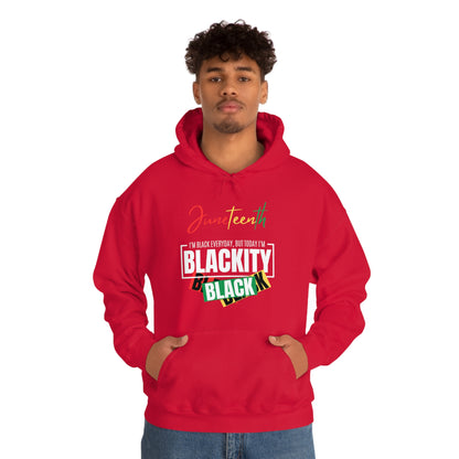 Juneteenth Blackity Sudadera con capucha unisex Heavy Blend™ negra