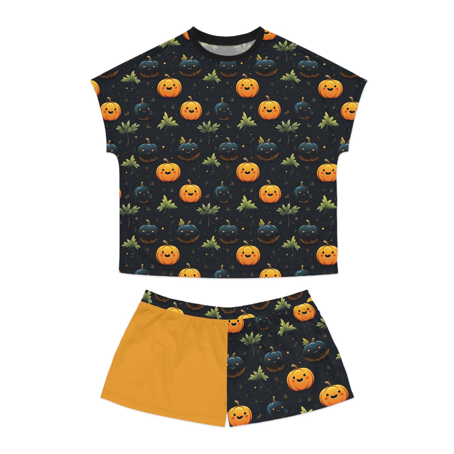 Fall Pumpkin Women's Short Pajama Set