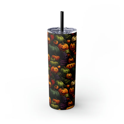 Pumpkins D Skinny Tumbler with Straw, 20oz