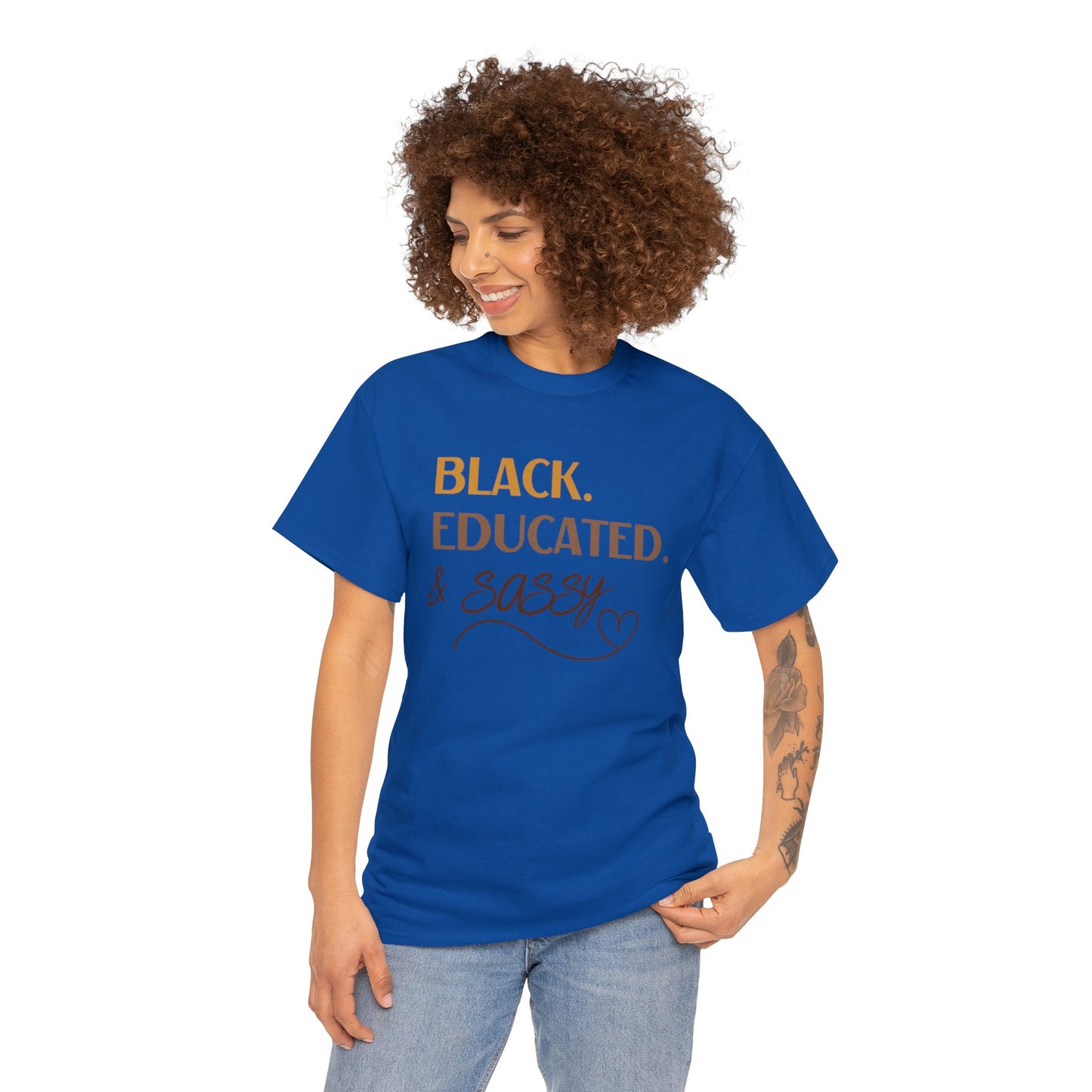 Black, Educated, and Sassy Unisex Heavy Cotton Tee