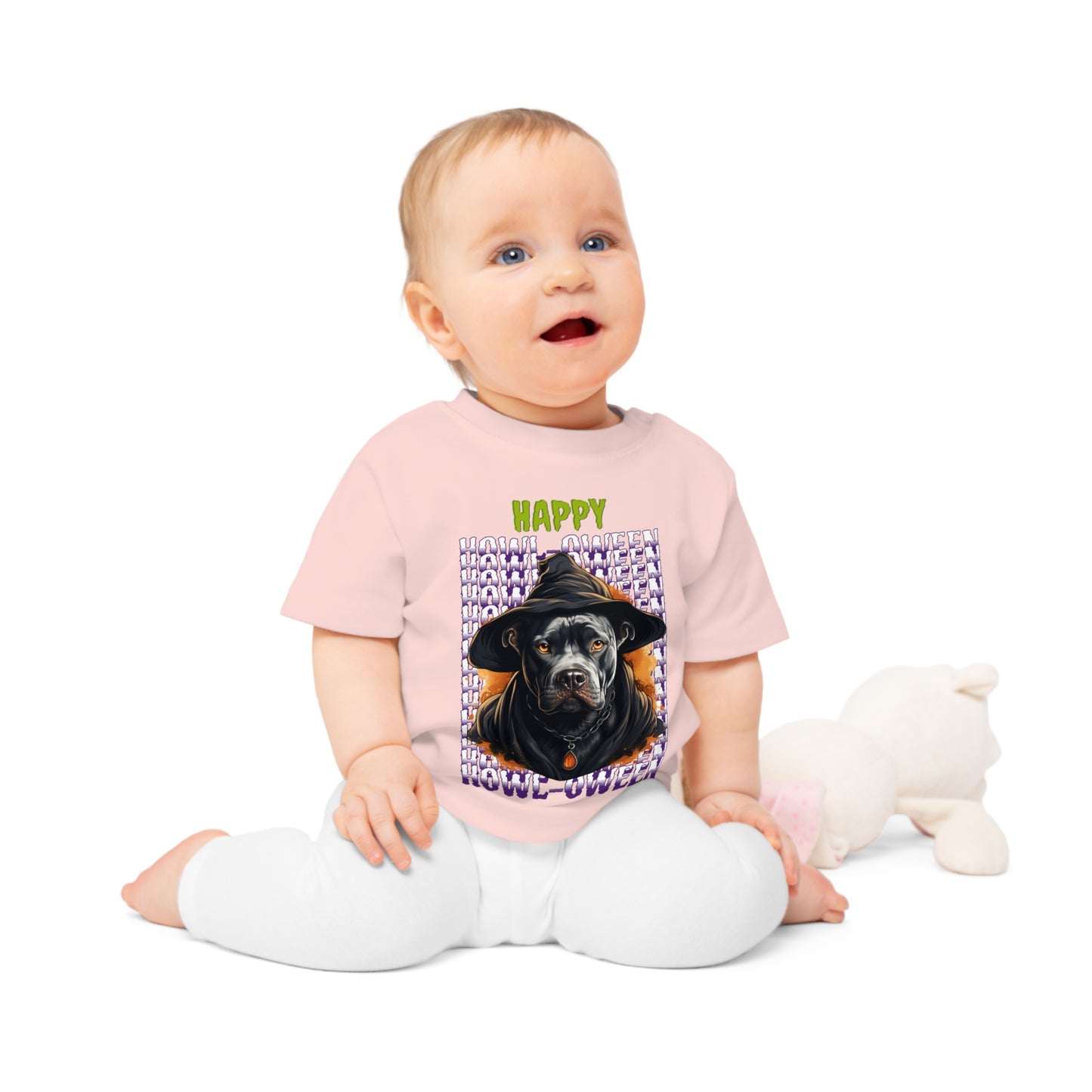 Happy Howl-oween Pitbull Baby Tee