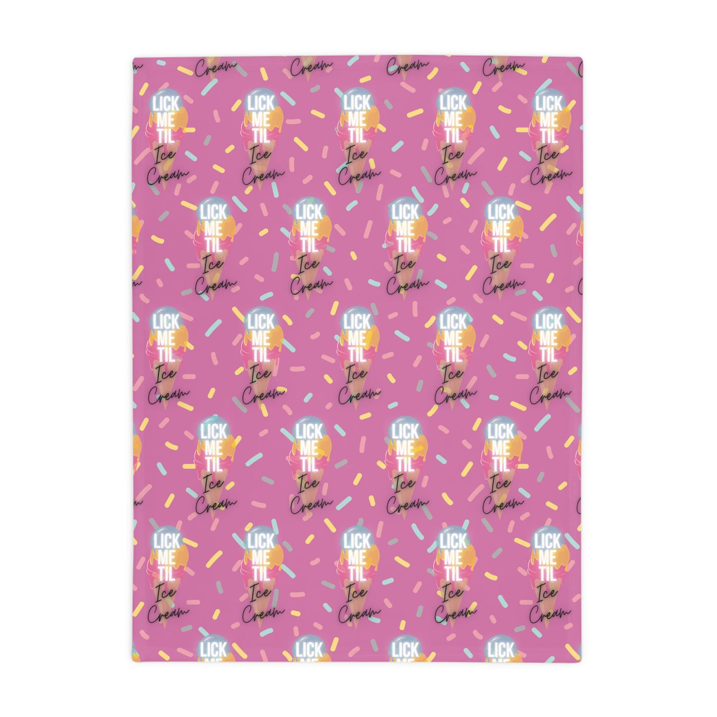 Ice Cream B Plush Fleece Blanket