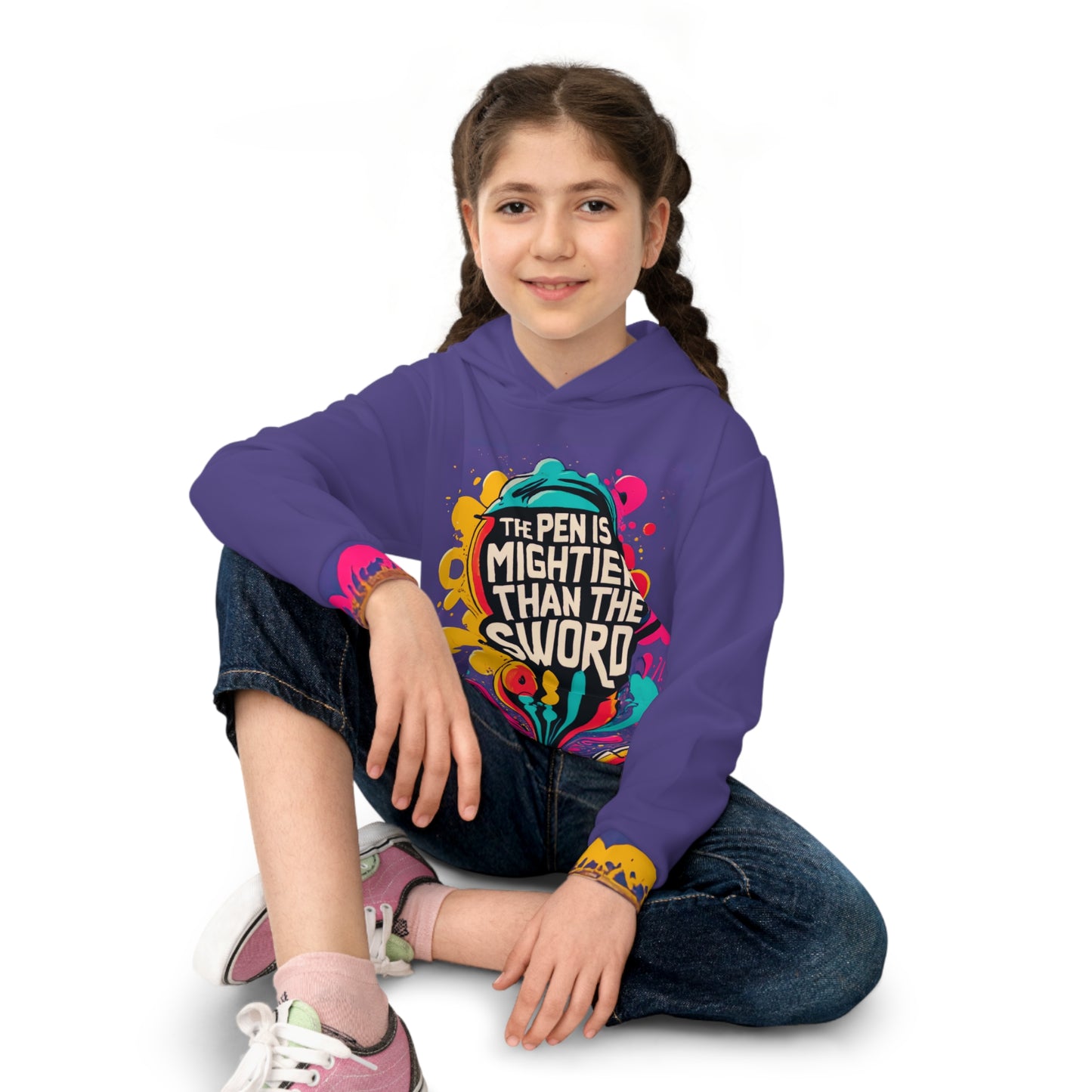 Mightier than the Sword B Children's Hoodie (AOP)