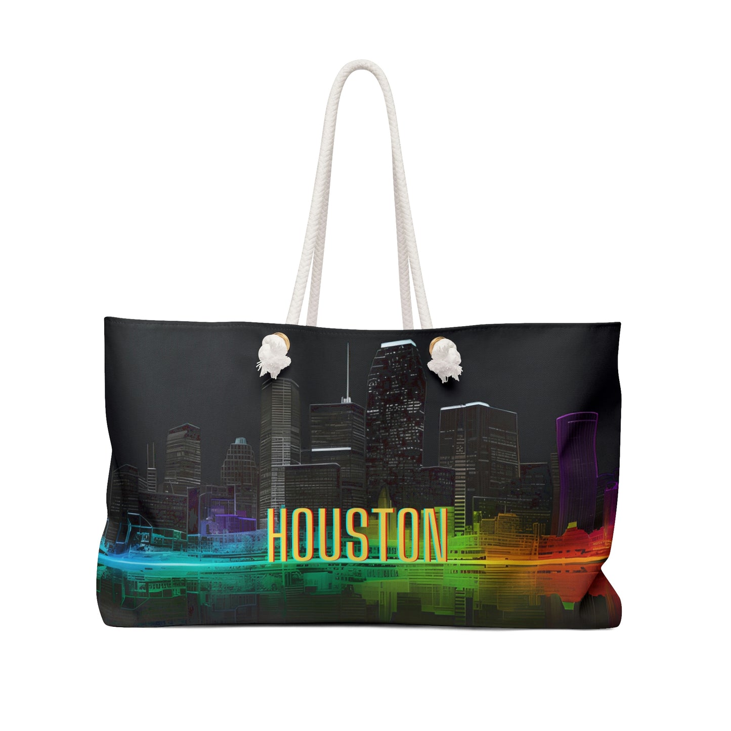 Houston Night Skyline Neon Weekender Bag