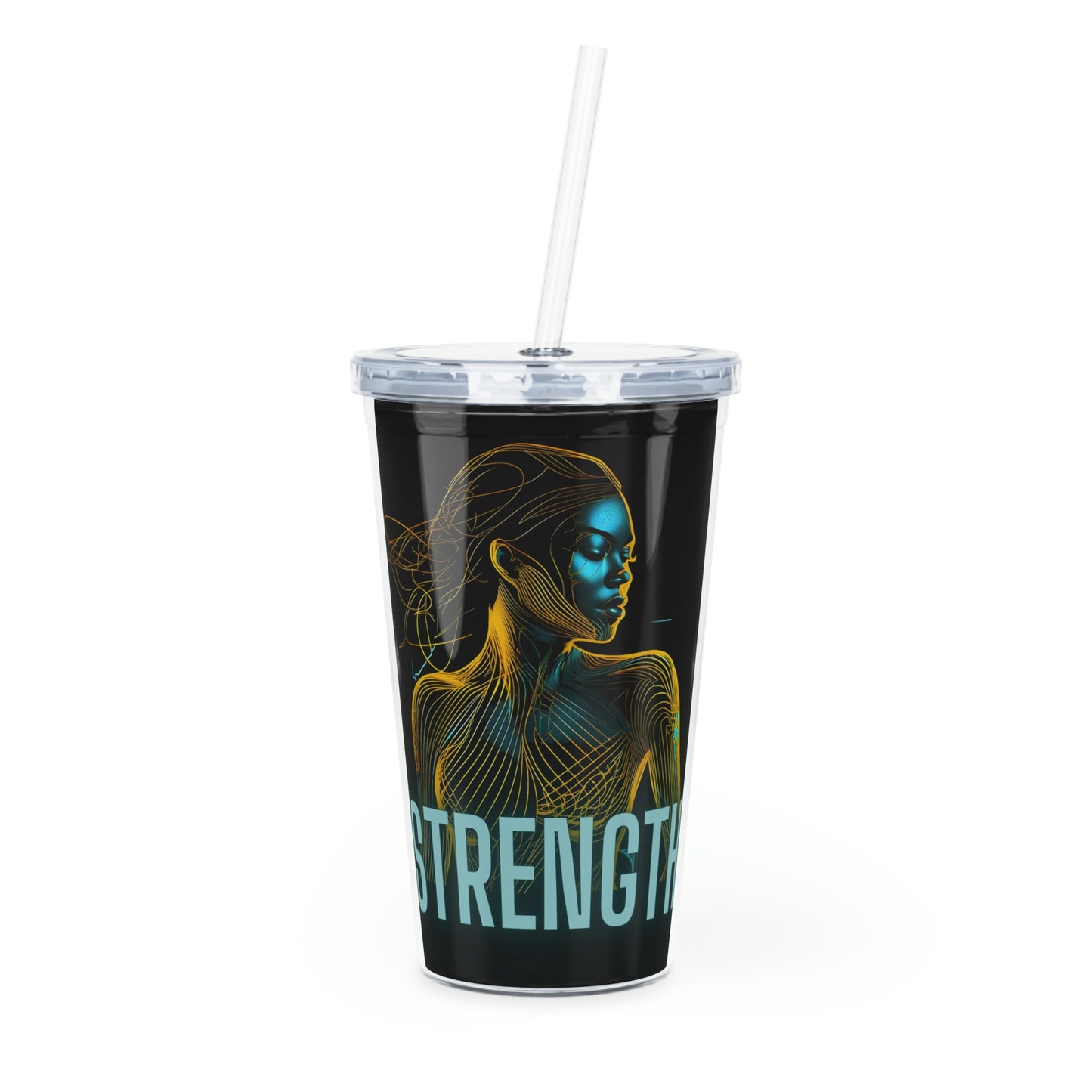 Strength Plastic Tumbler with Straw