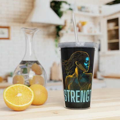 Strength Plastic Tumbler with Straw