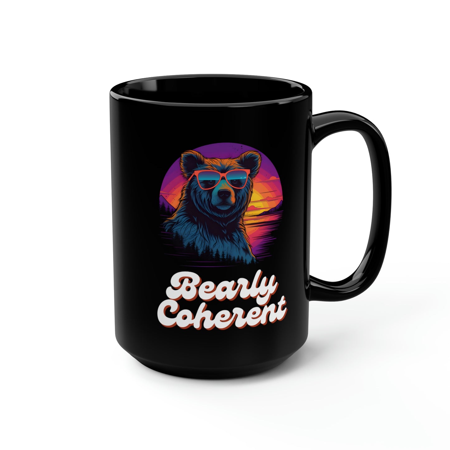 Taza negra Bearly Coherent, 15 oz