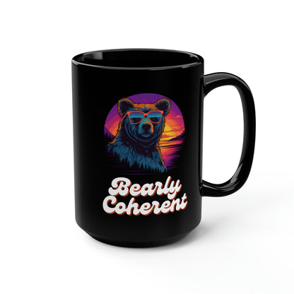 Taza negra Bearly Coherent, 15 oz