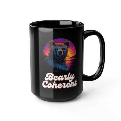 Taza negra Bearly Coherent, 15 oz