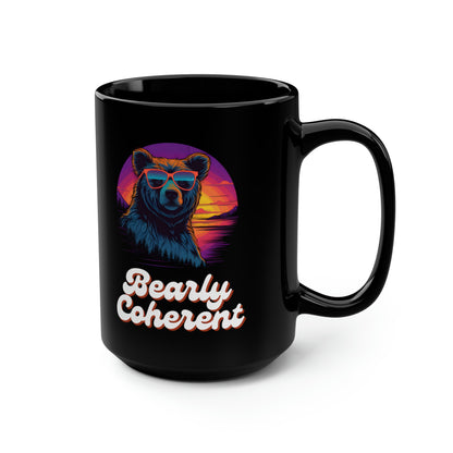 Taza negra Bearly Coherent, 15 oz